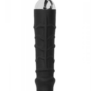 Black Whip with Realistic Silicone Dildo - Black