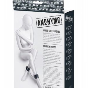 Anonymo handcuffs, PU leather, black, 26.5 cm