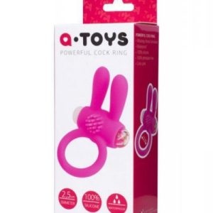 A-TOYS, Penis VibroRing Rabbi, Silicone, Pink, O2.5 cm