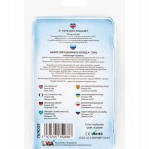 A-TOYS, Cockrings set, 3 pcs.Mix color, TPE, O 3 cm