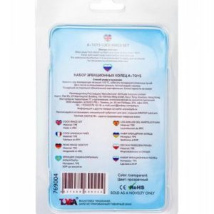 A-TOYS, Cockrings set, 3 pcs.TPE,Transparent, O 3,5 / 3/2 cm