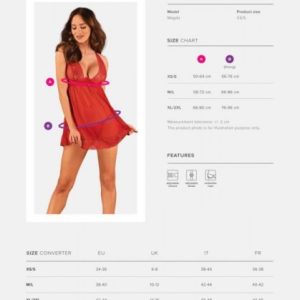 Lacelove babydoll i stringi   XS/S