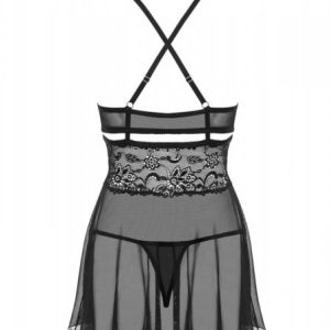 Bielizna-838-BAB-1 babydoll i stringi czarna L/XL