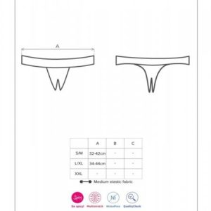 Bielizna-Shibu stringi otwarte czarne  S/M