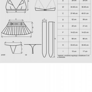 Bielizna-Schooly kostium 5-częściowy L/XL