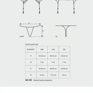 Bielizna-Charms pas do pończoch i stringi czarny L/XL