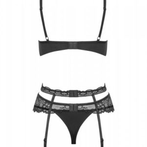 Bielizna-Heartina komplet 3-częściowy czarny L/XL