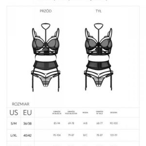 Premisis Black otwarty komplet 3-częściowy 2XL/3XL