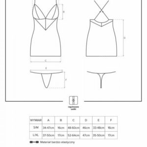 Bielizna-828-CHE-1 koszulka i stringi L/XL