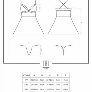 Bielizna-838-BAB-3 babydoll i stringi  S/M