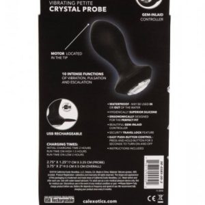 Vibrating Petite Crystal Probe Black